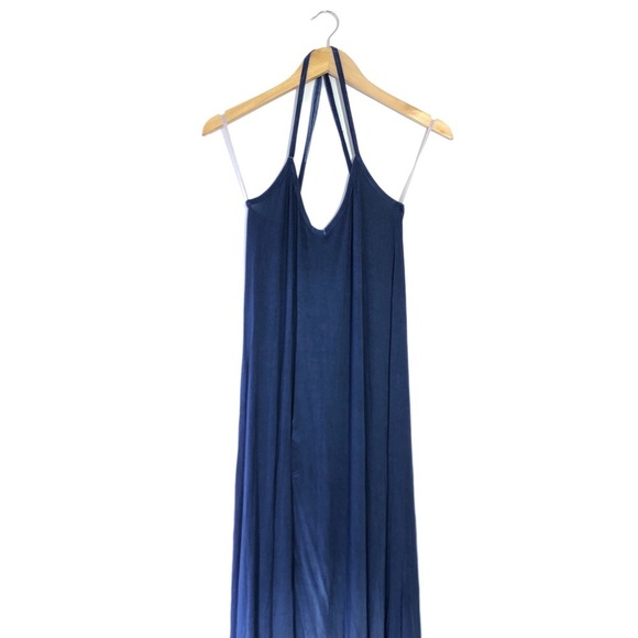 American Twist Knitted Jersey Halter Colorblock Maxi Tank Top Halter Dress S - Picture 5 of 8